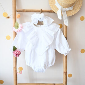 Bebi bodic (Romper) „Child Chic“ od organskog pamuka (White)