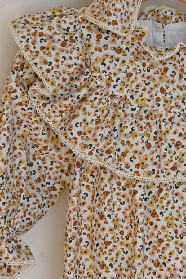 Pamučni bebi bodić romper za devojčice sa karnerima i mašnom "Elegant"/Vesta Kids