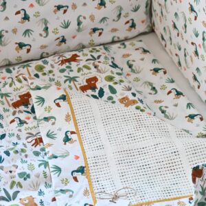 Posteljina za bebe od prirodnih tkanina za dečake i devojčice „Jungle”