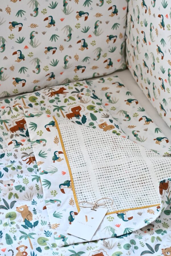 Posteljina za bebe od prirodnih tkanina za dečake i devojčice „Jungle”
