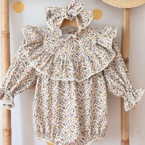 „Elegant“ bodić za bebe devojčice sa karnerima i mašnom