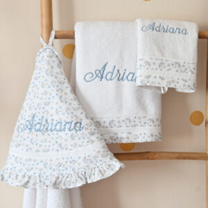 Set pamučnih peškira sa detaljima muslina "Plava nit"