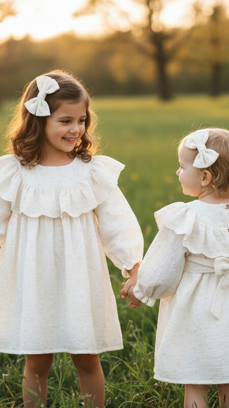 Svečana haljinica za bebe i devojčice od organskog pamuka “Mašnica”