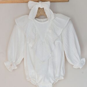 Bebi bodic romper od organskog pamuka-Child Chic Beli/Vesta Kids