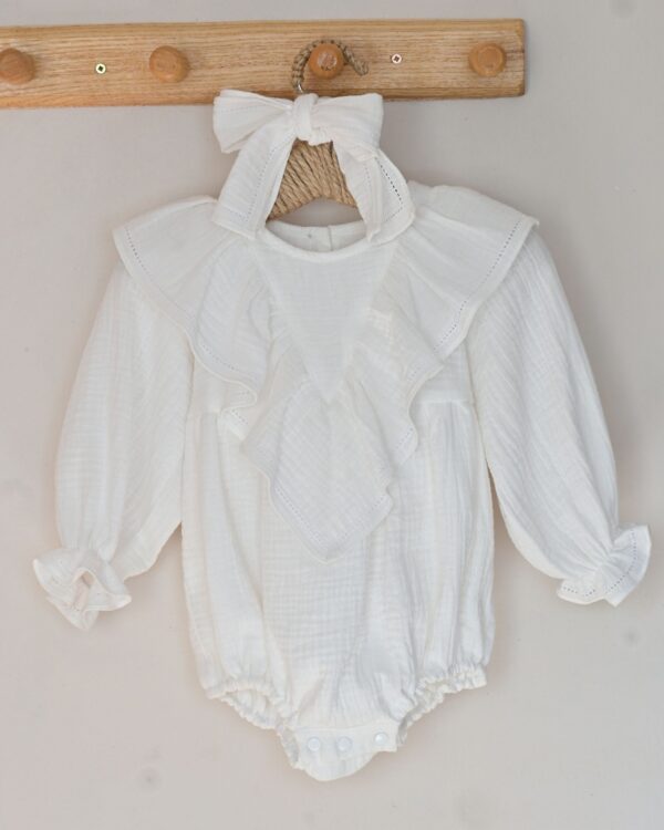 Bebi bodic romper od organskog pamuka-Child Chic Beli/Vesta Kids