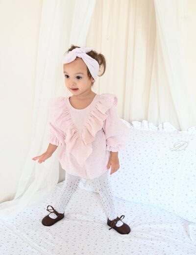 bebi-bodic-exclusive-svetlo-rozi-sa-zlatnim-tackicama-devojčica2