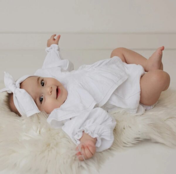 Bebi bodic romper od organskog pamuka-Child Chic Beli/Vesta Kids