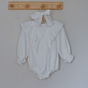 Bebi bodic romper od organskog pamuka-Child Chic Beli/Vesta Kids