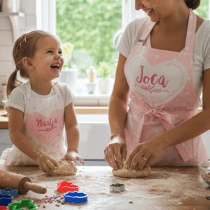 Set kecelja za mamu i ćerku/ Roze tufnice