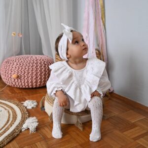 Bebi bodić „Exclusive“ beli sa zlatnim tačkicama