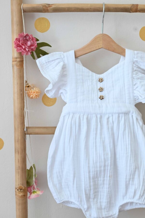 Bebi bodić (romper) "Pure cotton"-Beli