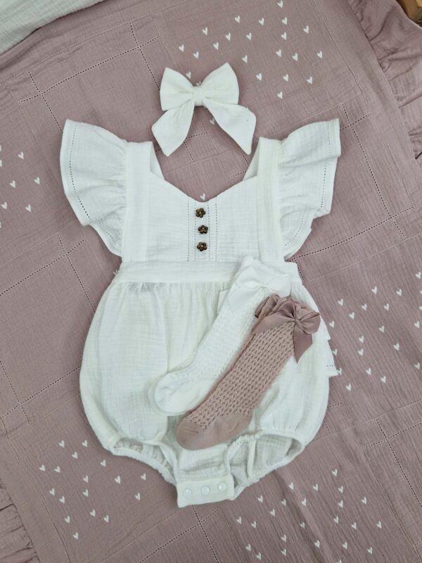 Bebi bodić (romper) "Pure cotton"-Beli