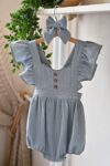Bebi bodić "Pure cotton"-Mint/plavi