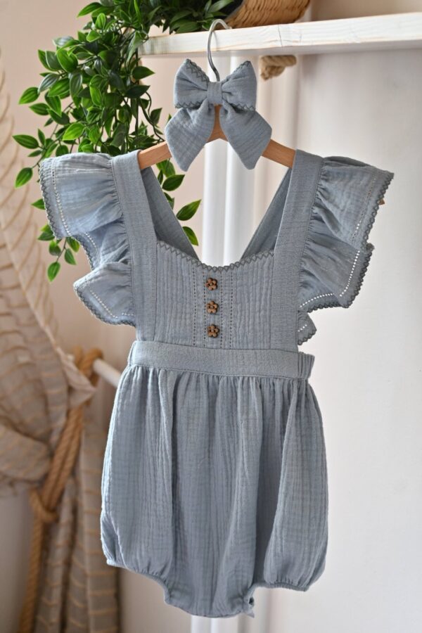 Bebi bodić "Pure cotton"-Mint/plavi