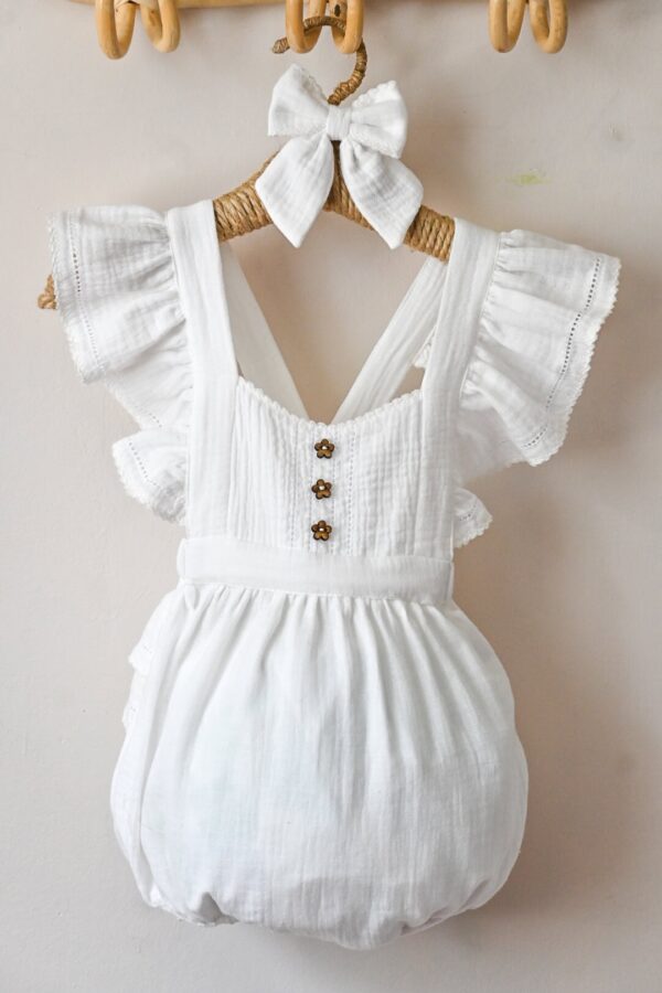 Bebi bodić (romper) "Pure cotton"-Beli