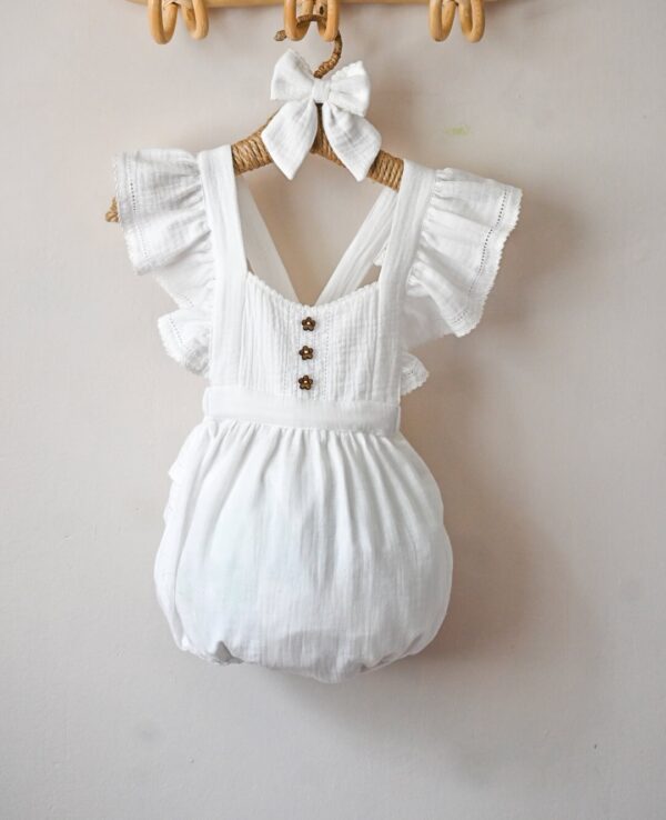 Bebi bodić (romper) "Pure cotton"-Beli
