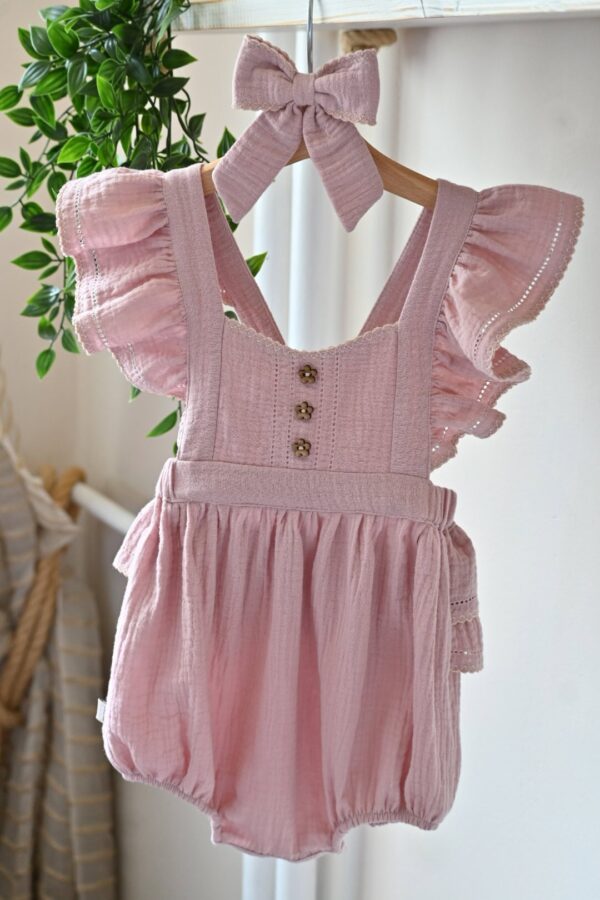 Bebi bodić (romper) "Pure cotton"-Puder roze