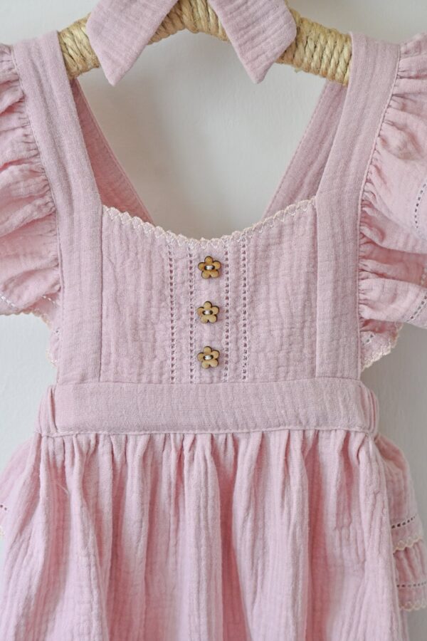 Bebi bodić (romper) "Pure cotton"-Puder roze