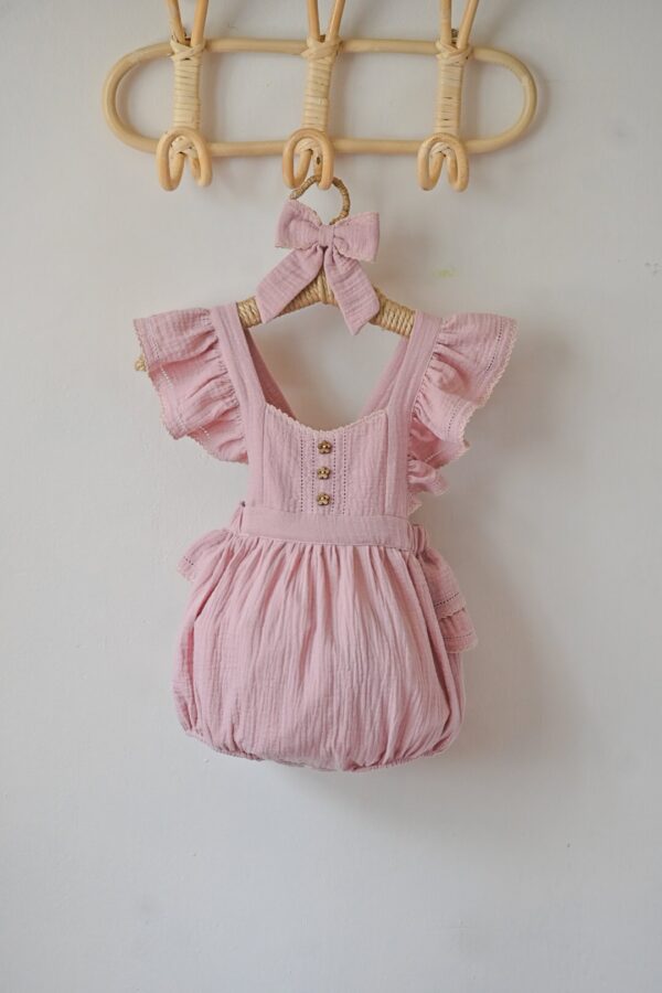 Bebi bodić (romper) "Pure cotton"-Puder roze
