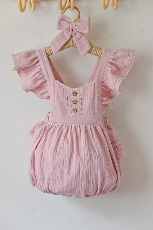 Bebi bodić (romper) "Pure cotton"-Puder roze