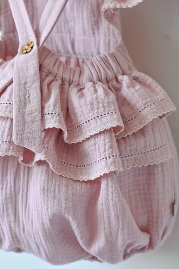 Bebi bodić (romper) "Pure cotton"-Puder roze