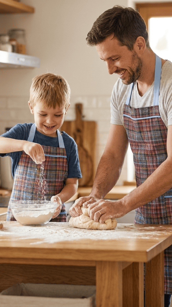 Pamučne Kecelje za sina i tatu "Dad and me"-Karirane