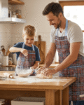 Pamučne Kecelje za sina i tatu "Dad and me"-Karirane