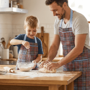 Pamučne Kecelje za sina i tatu "Dad and me"-Karirane